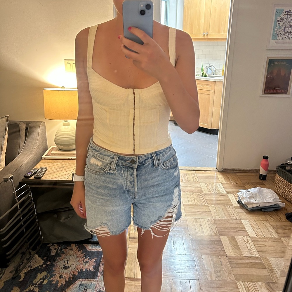 Free people yellow bustier top